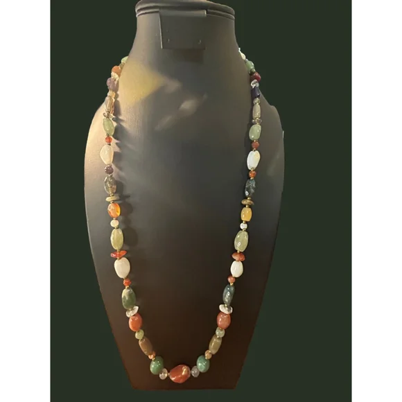 Womens Multi-color stone Beaded Necklacei - Picture 2 of 3